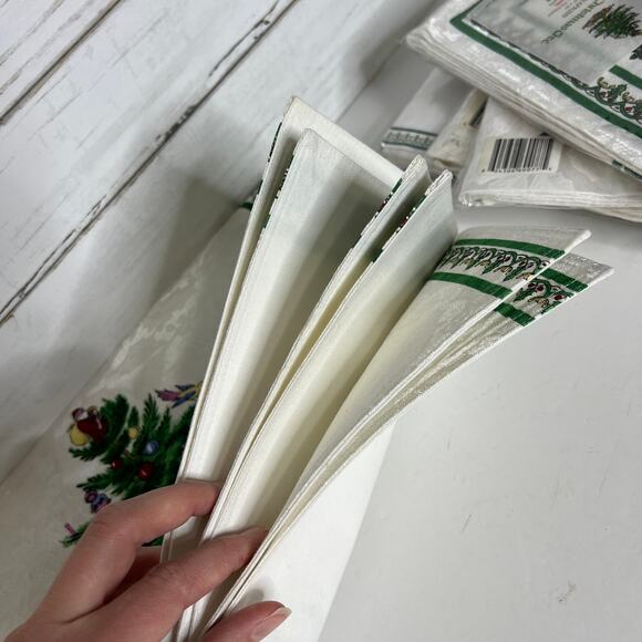 Spode Christmas Tree Tablecloth Placemats Napkins Set Holiday Table Linens Decor - Picture 8 of 12